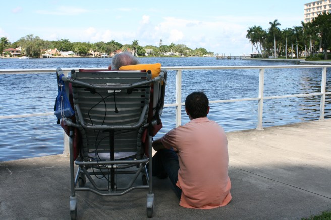 Dad and Jesse by the river