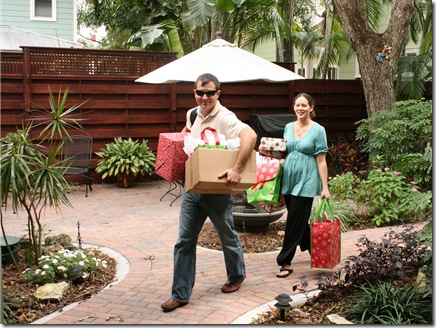 Jesse & Amber bearing gifts