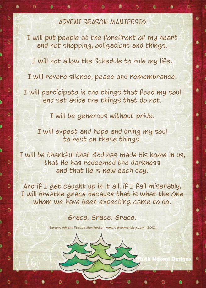 advent season manifesto